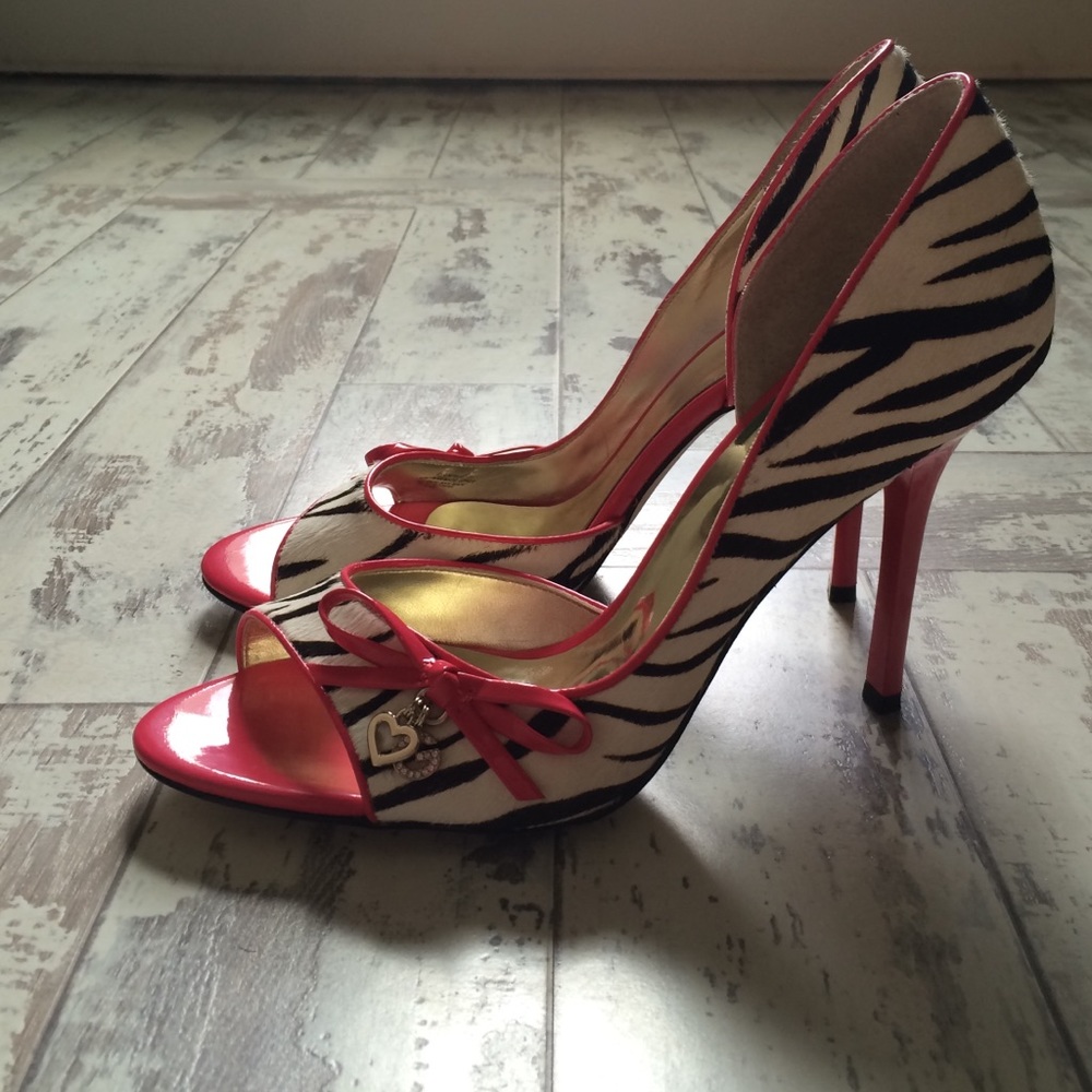 Guess women's zebra print high heels